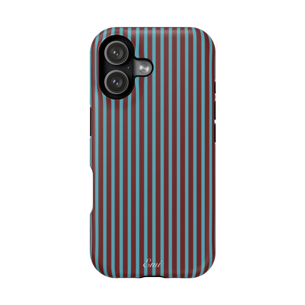 Retro Red & Teal Striped Phone Case