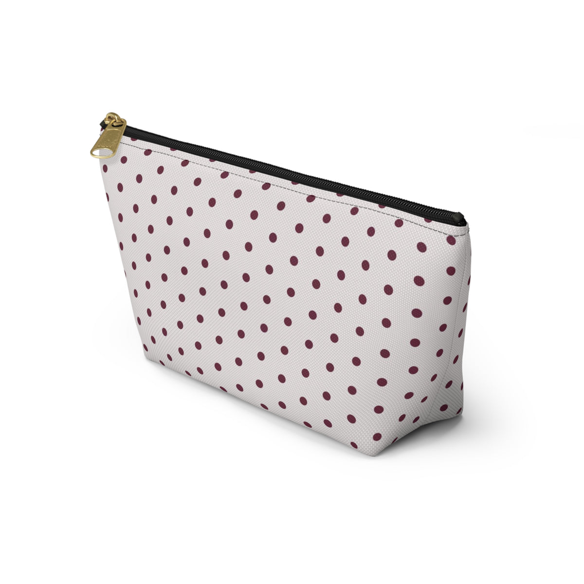 Maroon Polka Dot Accessory Bag
