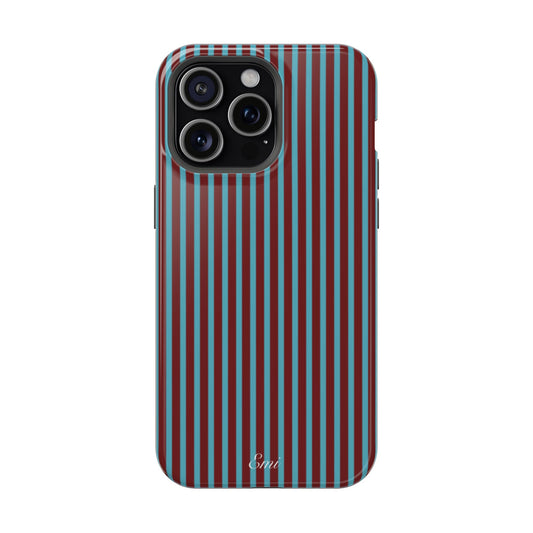 Retro Red & Teal Striped Phone Case