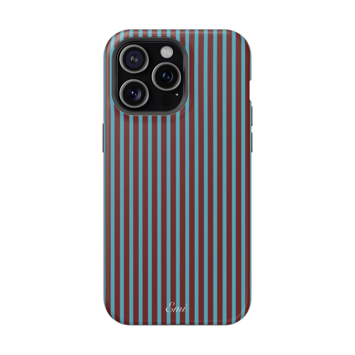 Retro Red & Teal Striped Phone Case