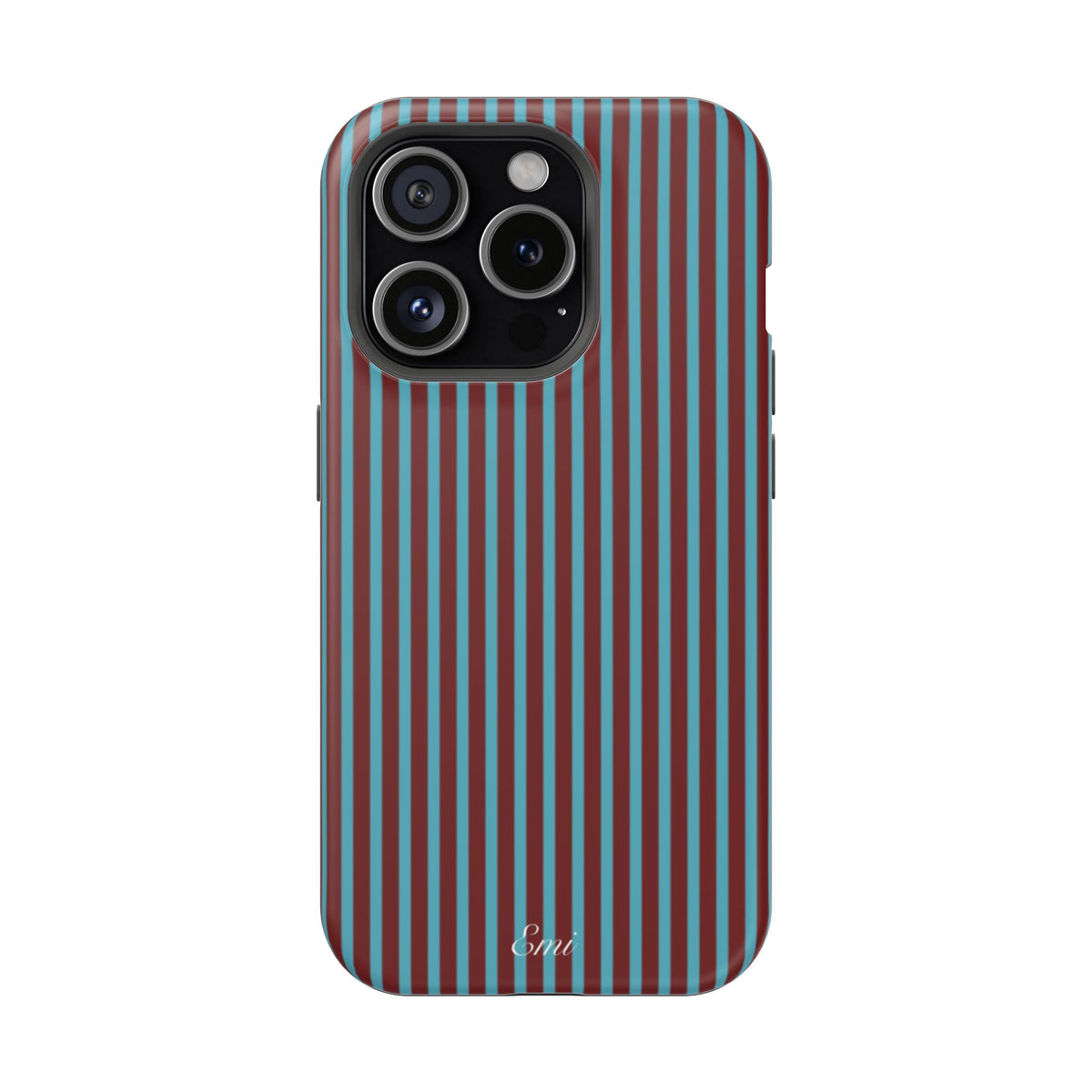 Retro Red & Teal Striped Phone Case