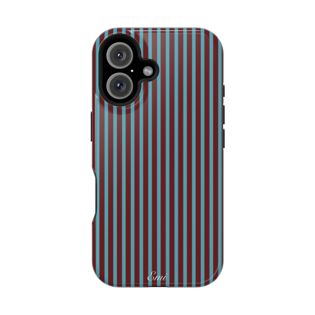 Retro Red & Teal Striped Phone Case