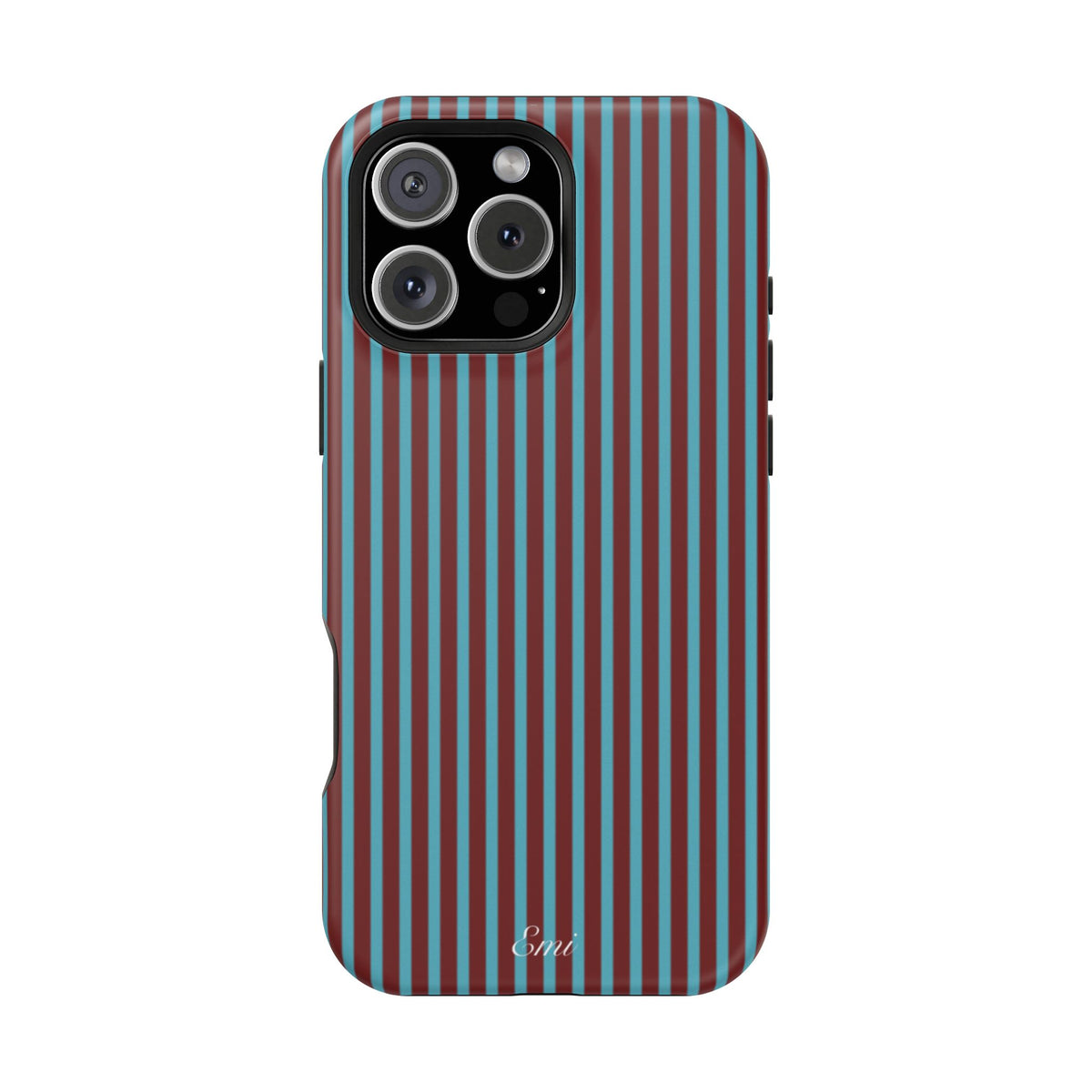 Retro Red & Teal Striped Phone Case