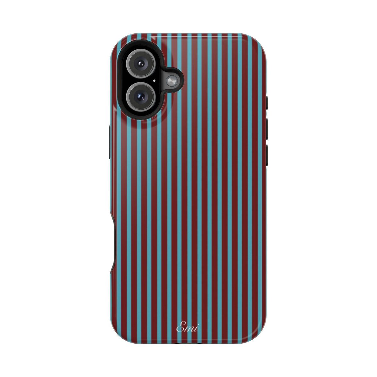 Retro Red & Teal Striped Phone Case