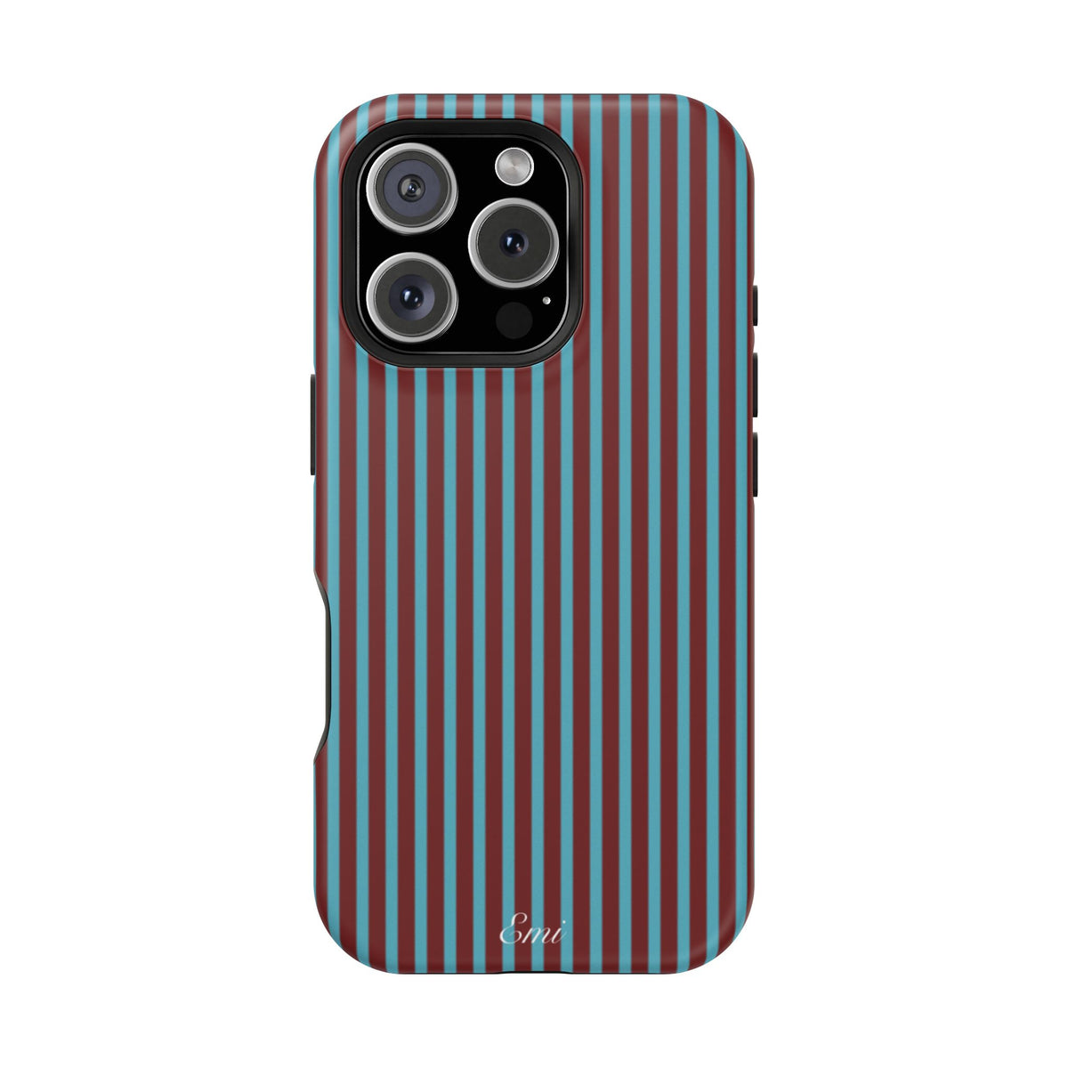 Retro Red & Teal Striped Phone Case