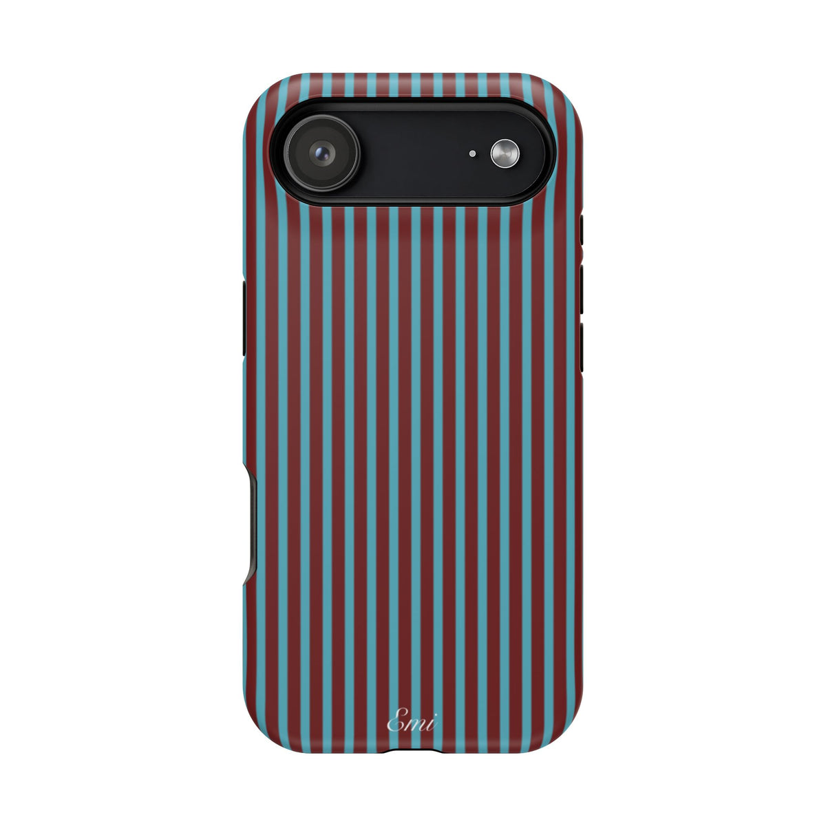 Retro Red & Teal Striped Phone Case