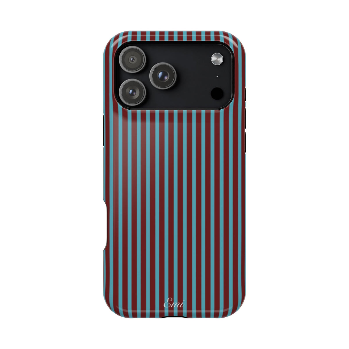 Retro Red & Teal Striped Phone Case