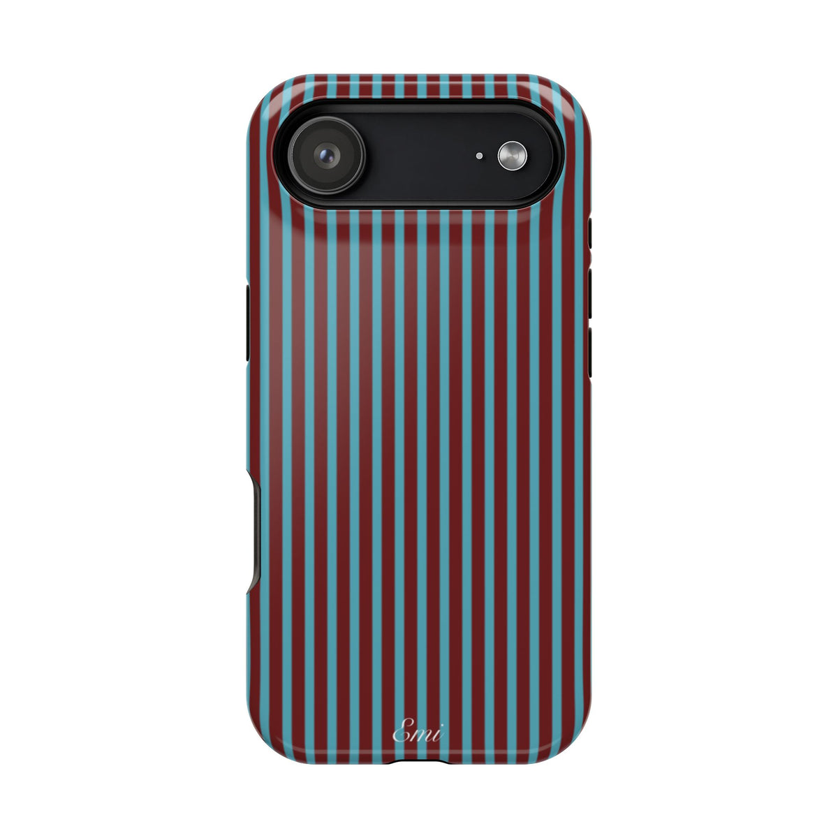 Retro Red & Teal Striped Phone Case