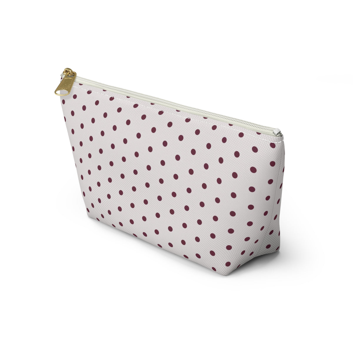 Maroon Polka Dot Accessory Bag