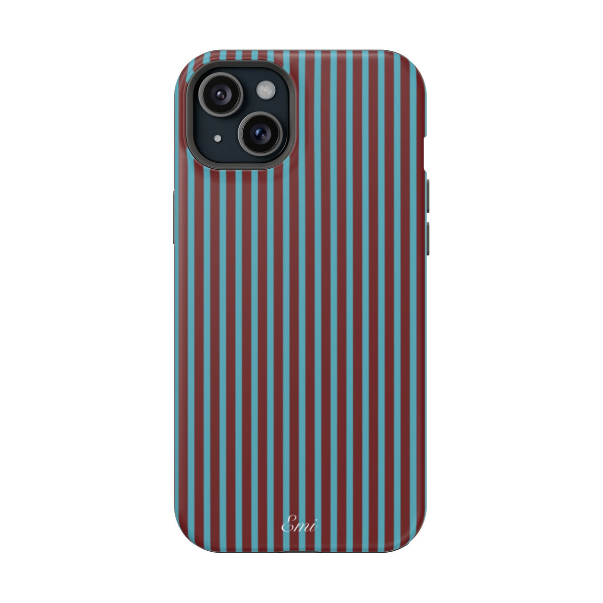 Retro Red & Teal Striped Phone Case