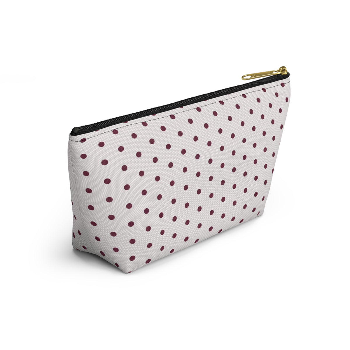 Maroon Polka Dot Accessory Bag