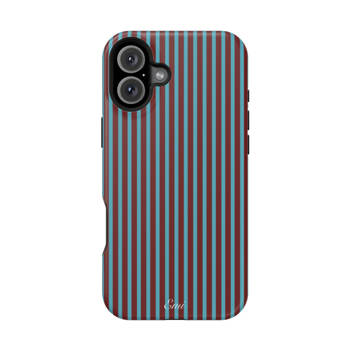 Retro Red & Teal Striped Phone Case