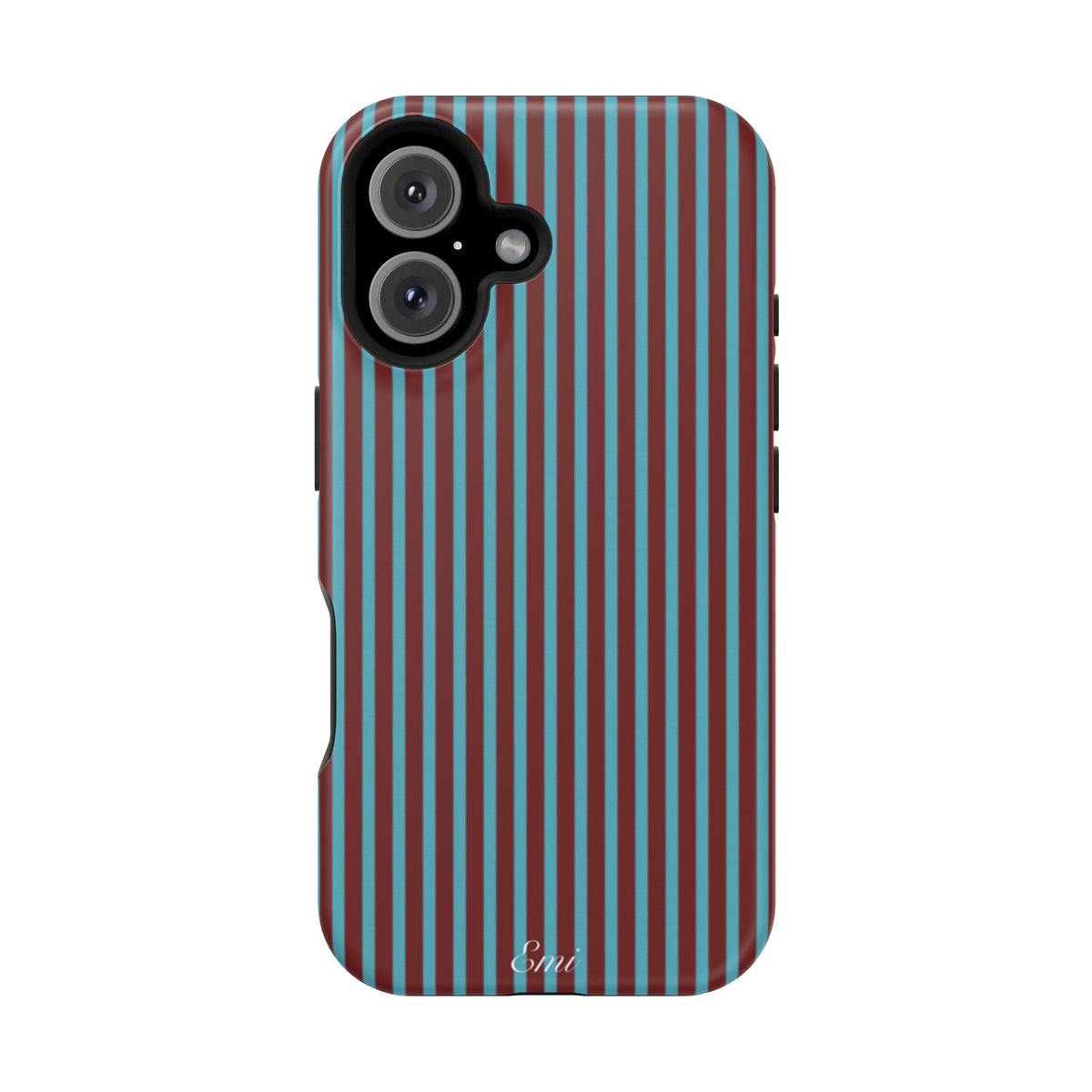 Retro Red & Teal Striped Phone Case