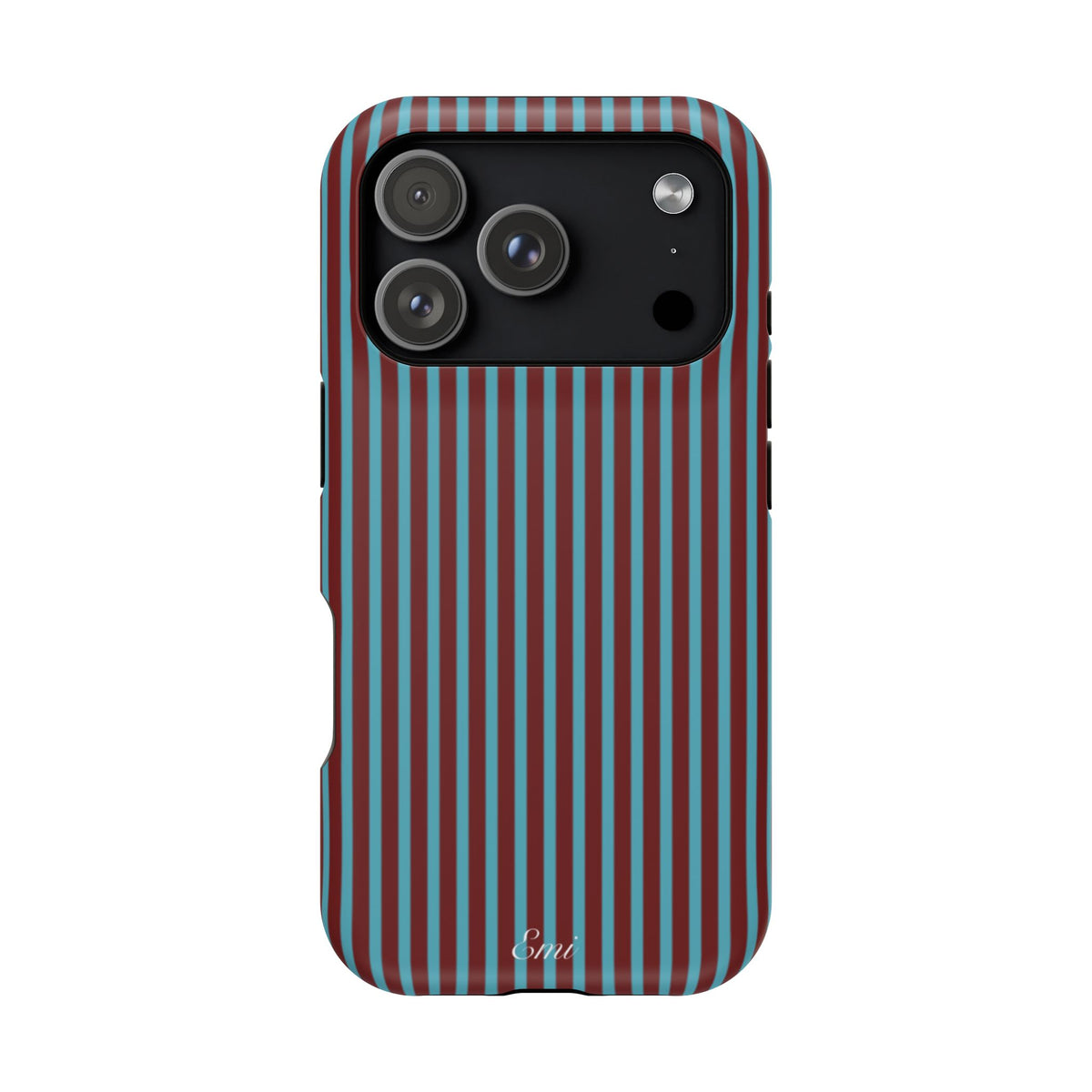 Retro Red & Teal Striped Phone Case