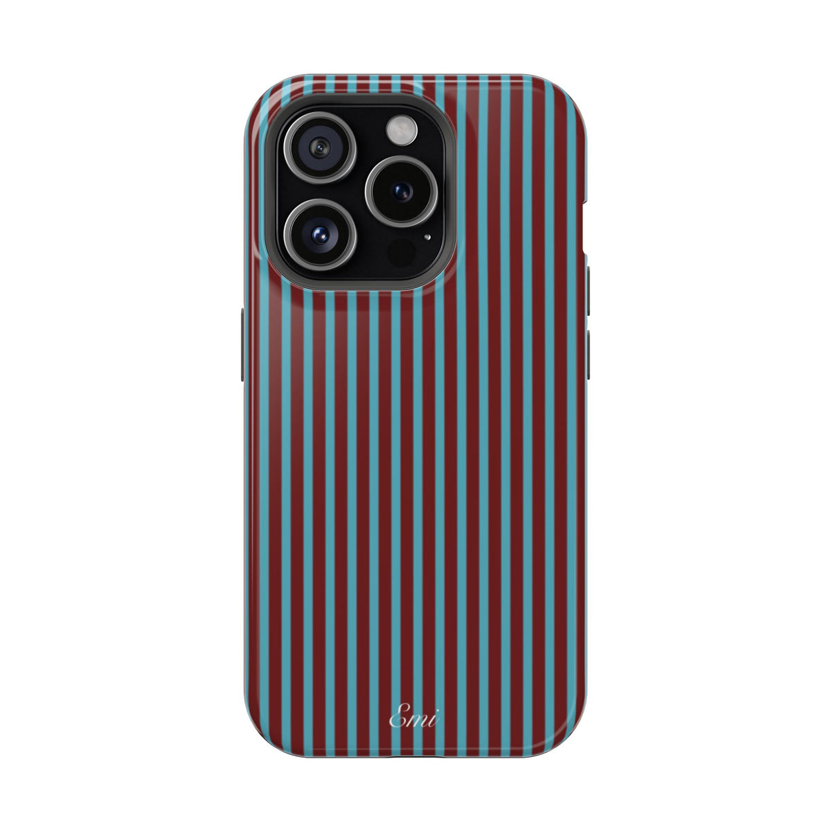 Retro Red & Teal Striped Phone Case