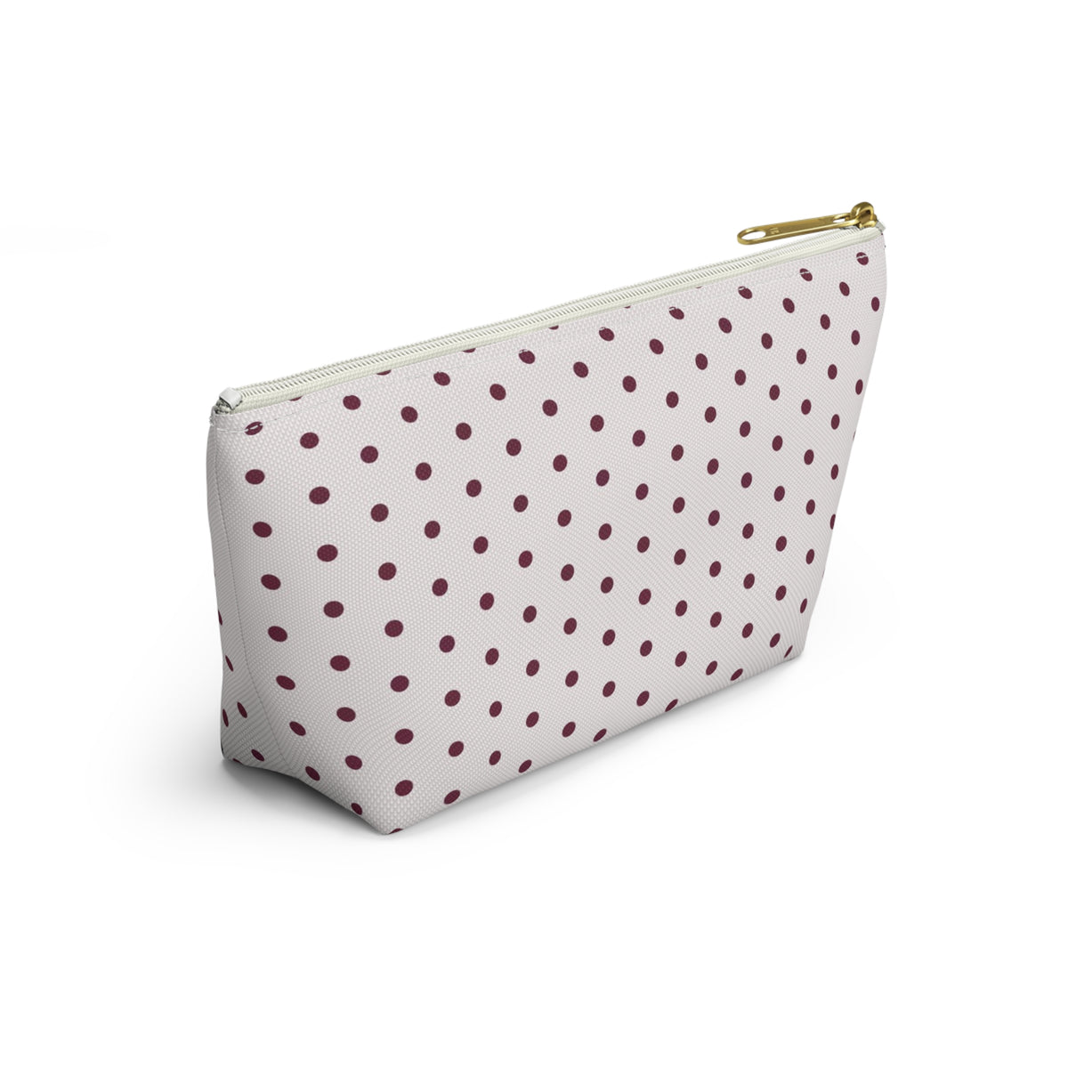 Maroon Polka Dot Accessory Bag