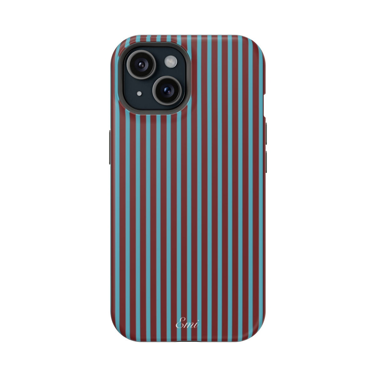 Retro Red & Teal Striped Phone Case