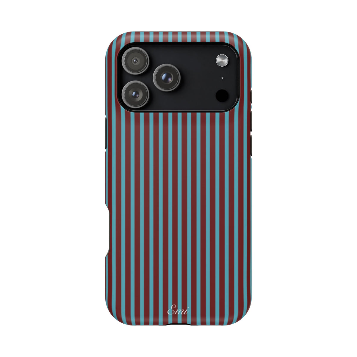 Retro Red & Teal Striped Phone Case