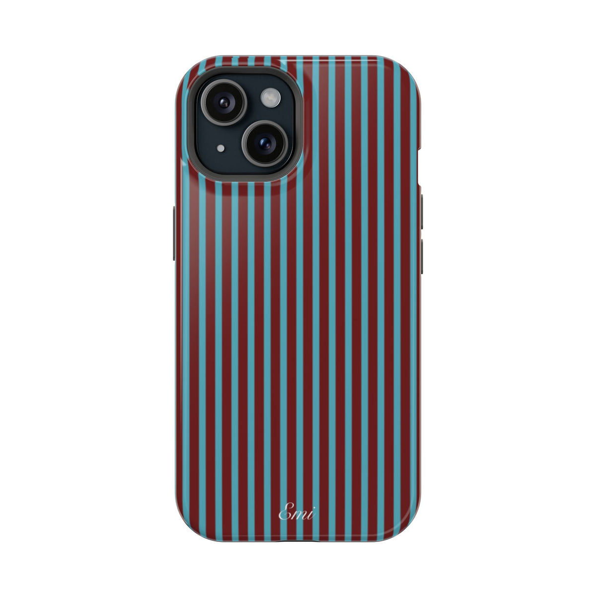 Retro Red & Teal Striped Phone Case