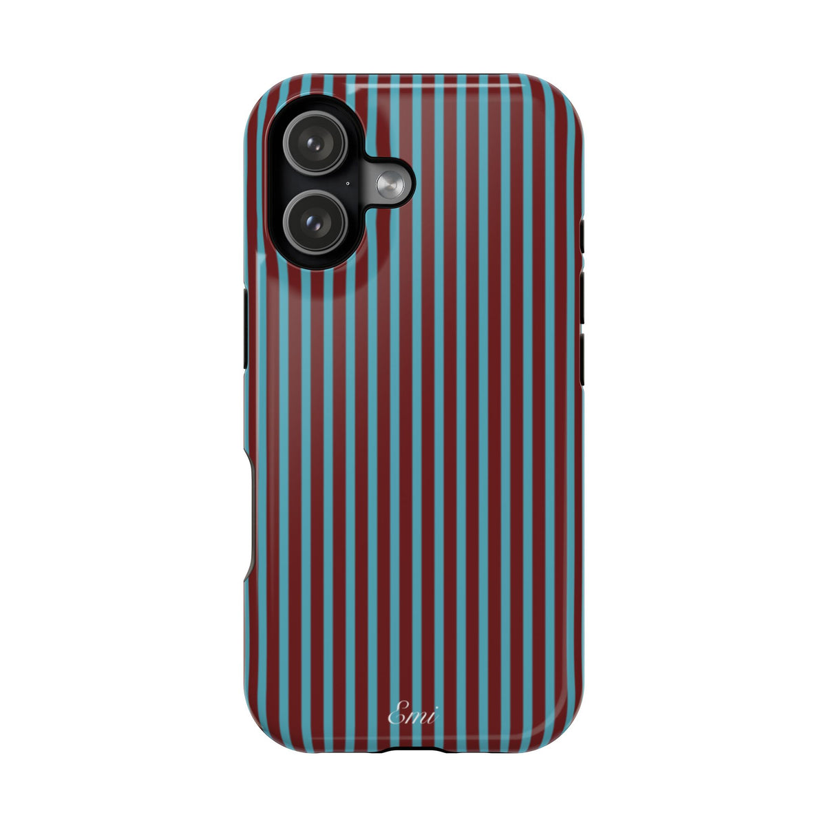 Retro Red & Teal Striped Phone Case